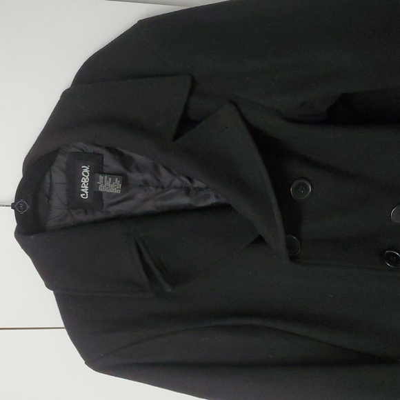 Carbon Mens Large Peacoat Jacket Black Vintage - Picture 3 of 9